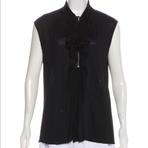 LANVIN Sleeveless Jabot Collar Top M / US 6 /FR 38